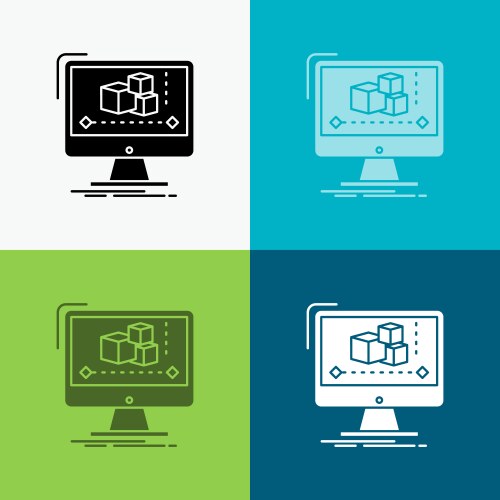 Animation computer editor monitor software icon vector image