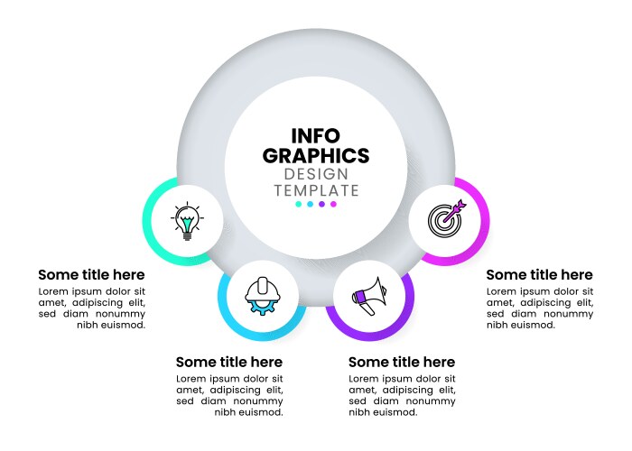 Vertical infographics circles with 4 steps Vector Image