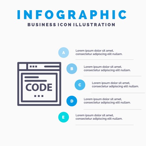 Browser internet code coding blue infographics vector image
