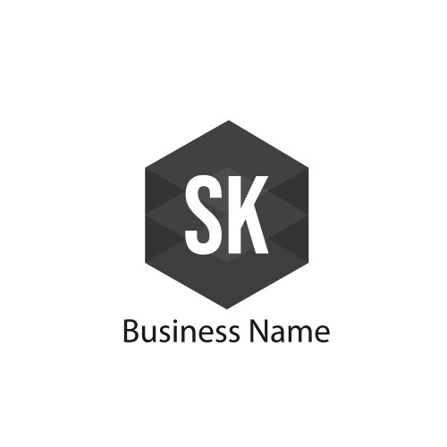 Initial letter sk logo template design Royalty Free Vector
