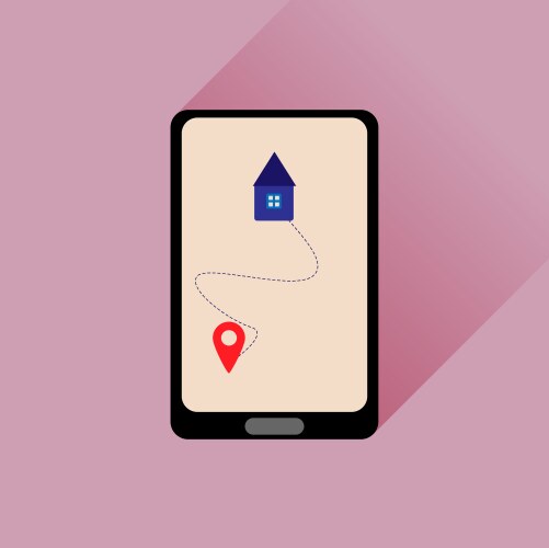 Flat web icon with long shadow mobile navigation vector image