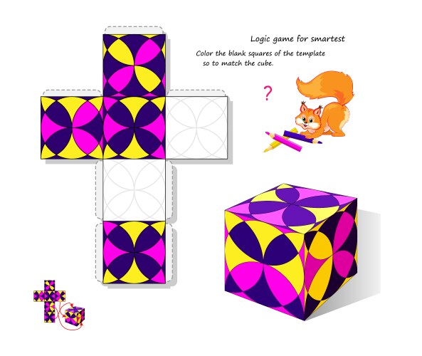 3D Puzzle Logic Game - Color Matching vektorbild