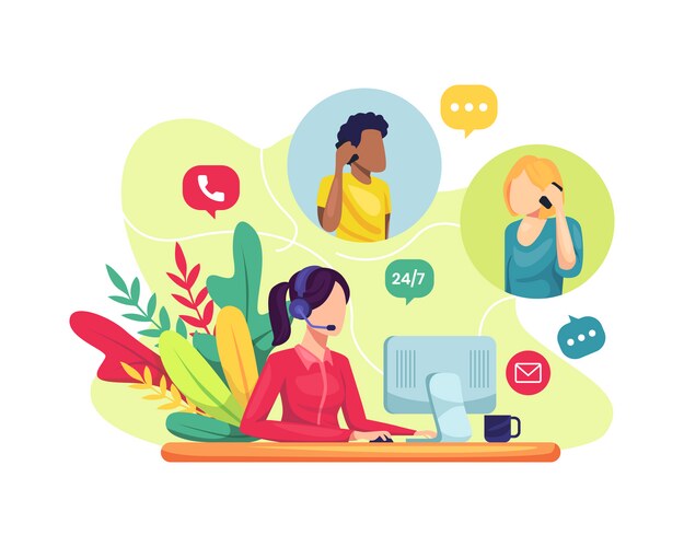 Customer Service Support vector image
