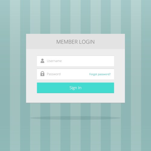 Login Form UI Element - Blue Button vector image