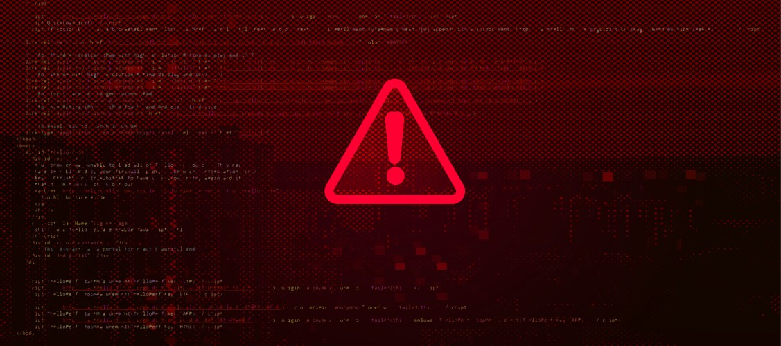 Abstract red background malware or hack attack vector image