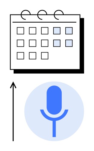 Connecting voice commands with scheduled tasks vektorbild