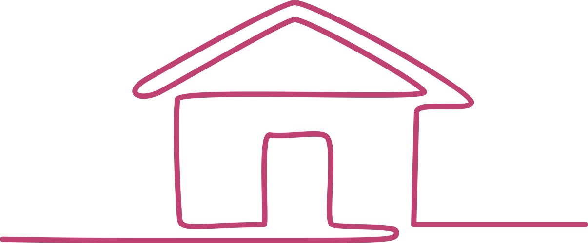 House continuous line art vector image