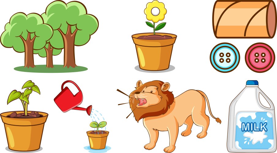 large set different animals and other objects vector image