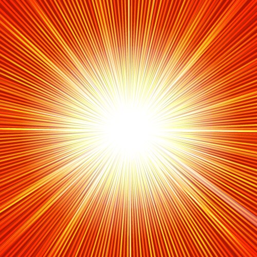 Sun rays orange background sunrise and sunset Vector Image