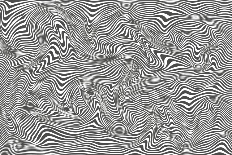 abstract monochrome stripes of waves liquid zebra vector