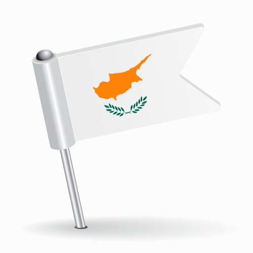 cypriot flag map pointer layout vector image vector image