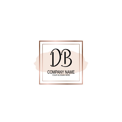 Minimalist handwritten db initial logos with soft vector image