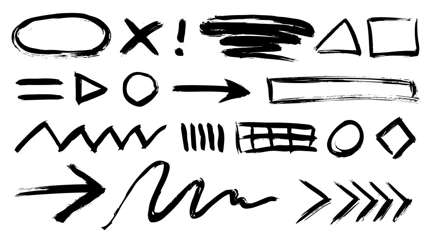 Hand drawn arrow elements set Royalty Free Vector Image