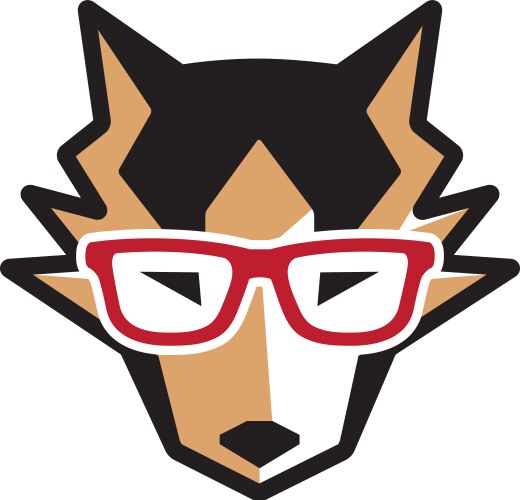 husky dog geek logo vector image