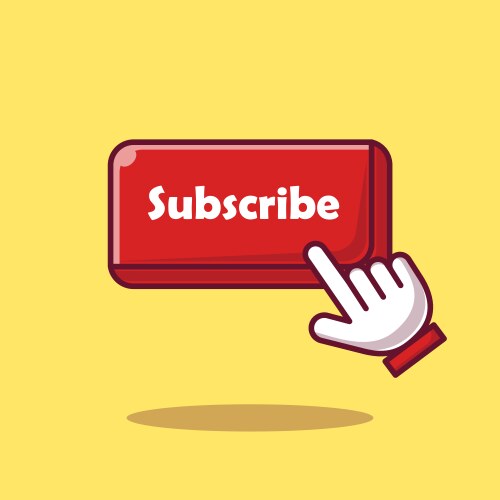 Subscribe button with pointed hand floating icon vector image