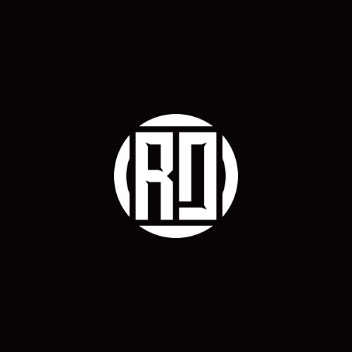 R d initial logo modern isolated with circle vector image