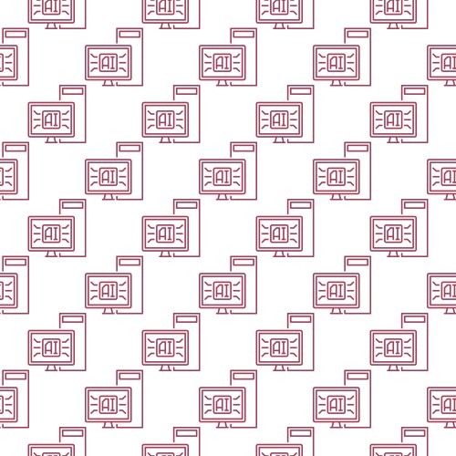 Desktop computer with ai artificial intelligence vector image