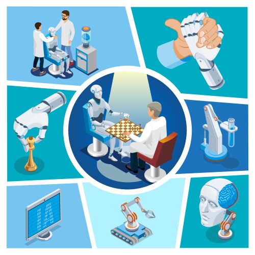 Artificial intelligence landing ai smart digital Vector Image