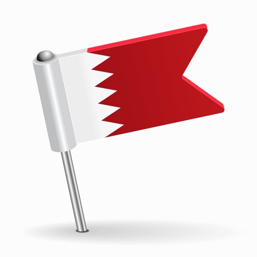 Bahraini flag map pointer layout vector image