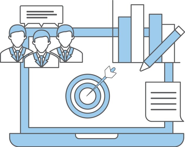 business data graph on laptop icon vector