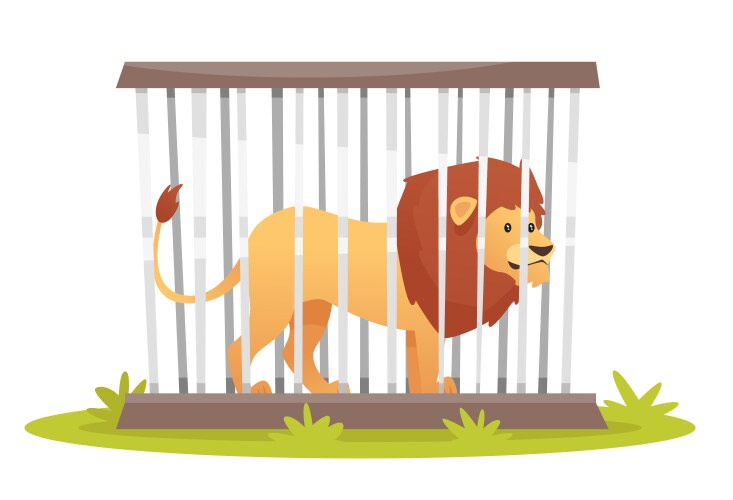 lion in cage vector image