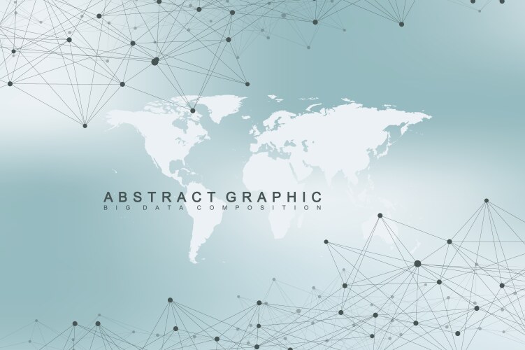 World map with global technology networking vector image