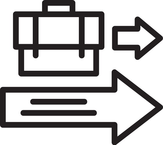 Exit interview linear style icon design vector image