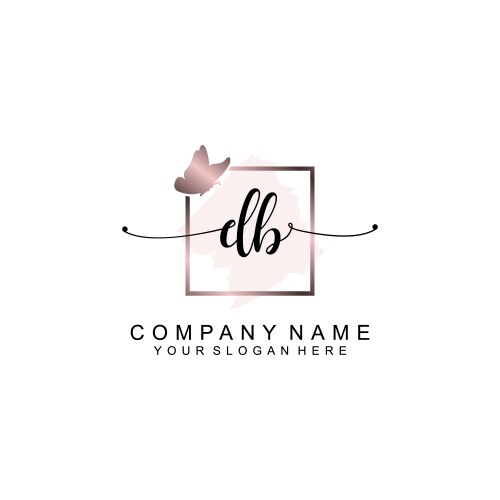 Minimalist handwritten db initial logos with soft vector image