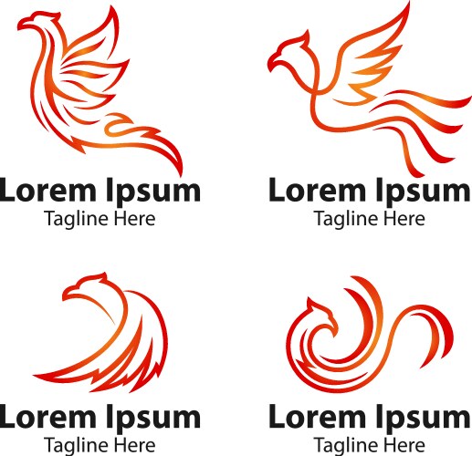 Mythical Phoenix Logo Concept Vector Image