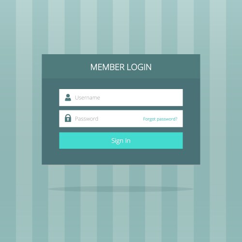 Login box form ui interface element signin screen vector image