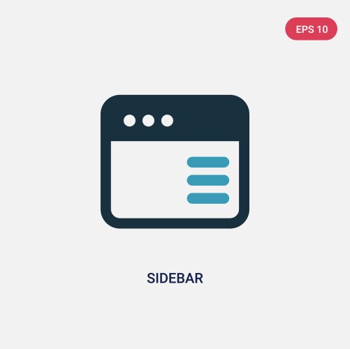Two color sidebar icon from user interface vector image