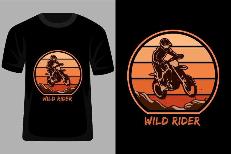 Wild rider retro vintage t shirt design vector image