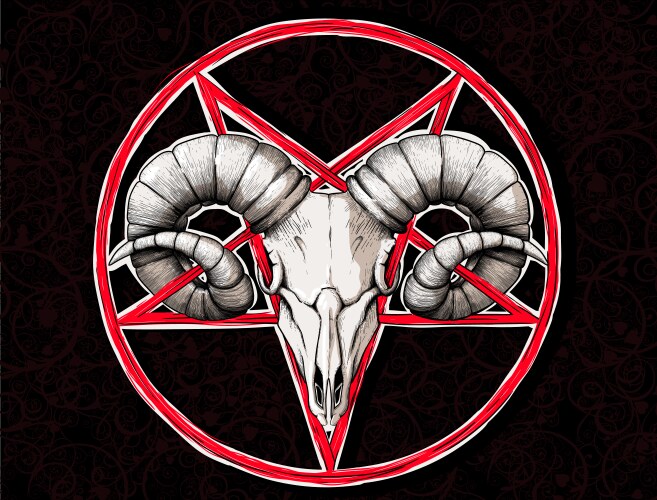 Dark Goat Pentagram Symbol Vector Image