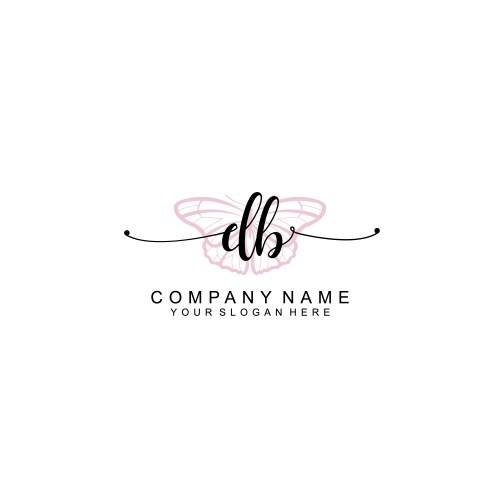 Minimalist handwritten db initial logos with soft vector image
