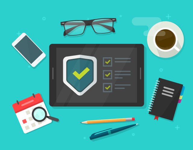 Security verification check list digital vector image