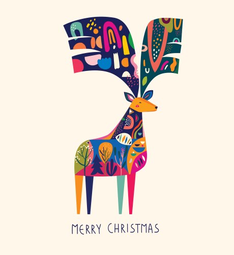 Christmas deer Royalty Free Vector Image - VectorStock