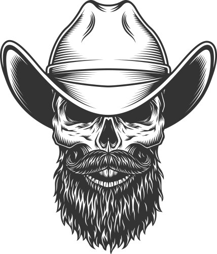 Cowboy Skull Vector Image