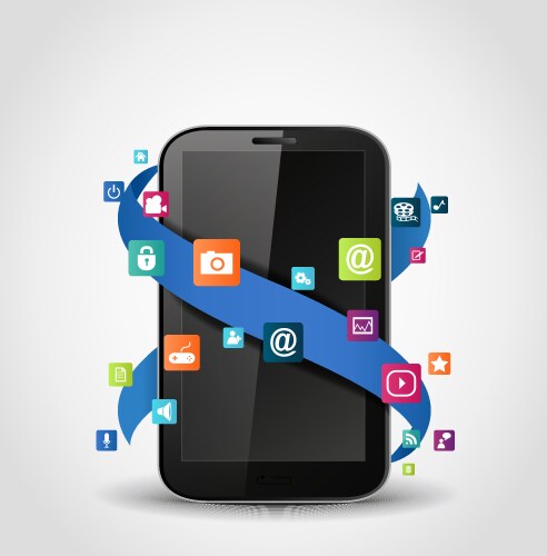 Mobile phone applications icons vector image