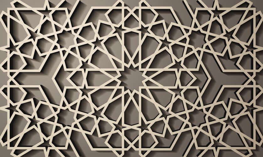 Background with 3d seamless pattern in islamic Vector Image