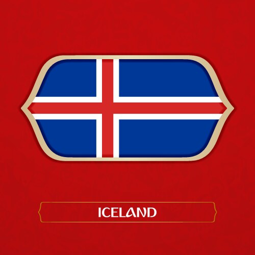 Flag of iceland is made in football style vector image