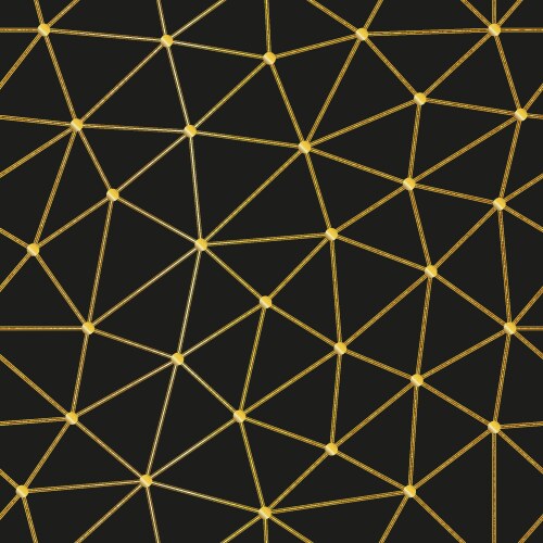 gold low polygon triangle pattern vector image