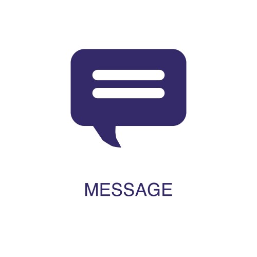Message element in flat simple style on white vector image