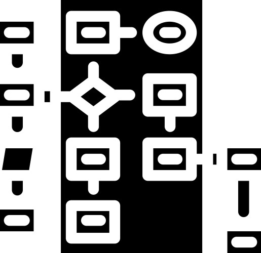 Algorithm flowchart machine learning glyph icon vector image