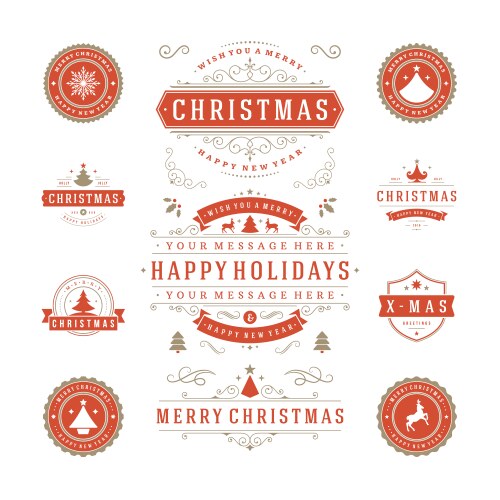 Christmas labels and badges design Vector Image