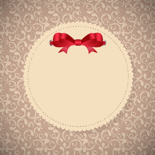 Vintage frame with bow background Royalty Free Vector Image