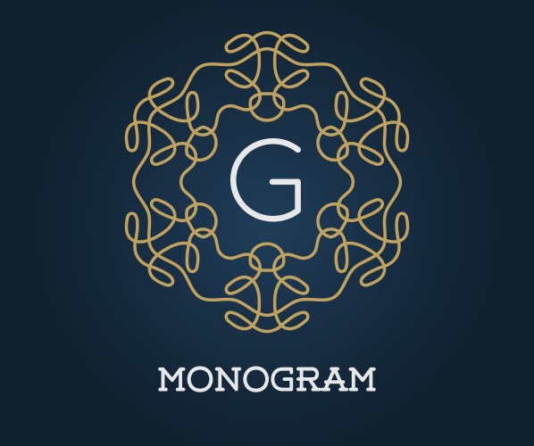 Classic floral monogram design for letter k logo Vector Image