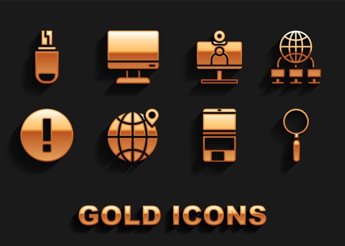 Set location on the globe computer network vector image