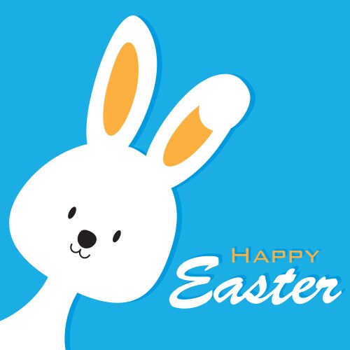 Happy easter rabbit white cute bunny Royalty Free Vector