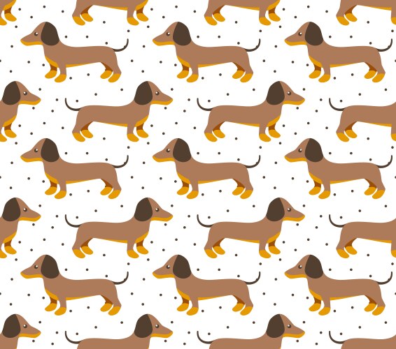 Seamless pattern in dachshund for print vector image
