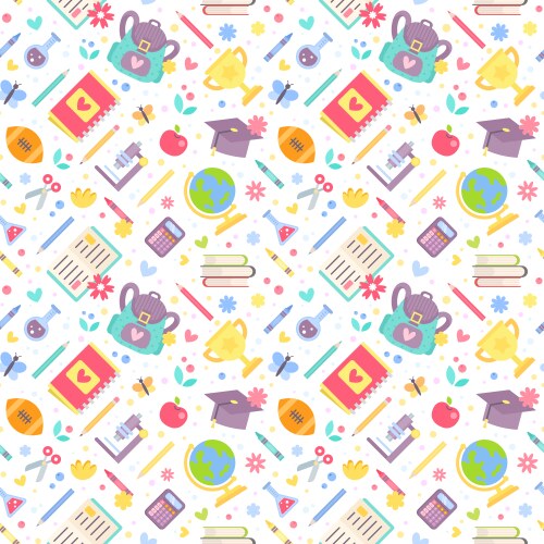 Back to School Seamless Pattern Vector Image